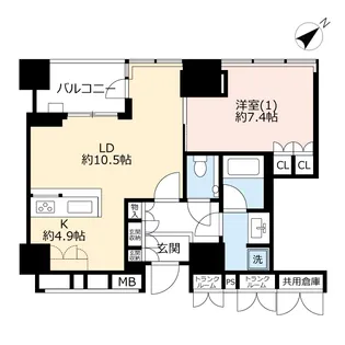 横浜ヴェールタワー【21階】の間取り
