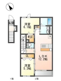 サンマロ上山口【2階】の間取り
