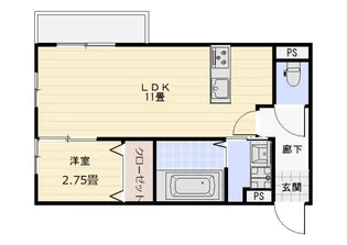 西町75番館【3階】の間取り