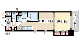 ザ・パークハビオ天満橋【4階】の間取り
