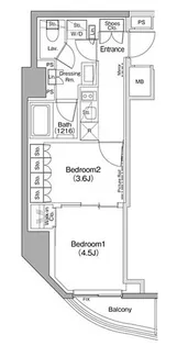 ザ・パークハビオ神楽坂【3階】の間取り