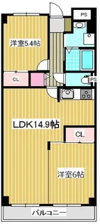 神奈川県川崎市中原区新丸子東2【マンション】の間取り