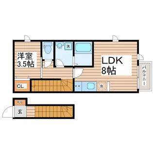 マノアーレ名取駅西B【2階】の間取り