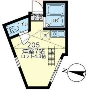 ユナイト山手ティレニア【2階】の間取り