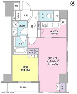 グランスイート銀座レスティモナーク【5階】の間取り