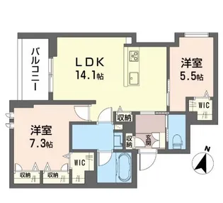 ルクセール タカバ【2階】の間取り