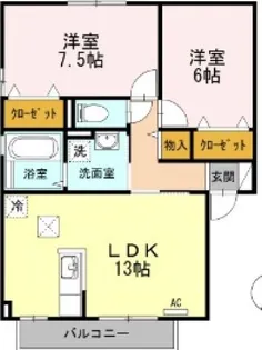 シャトーショコラB棟【1階】の間取り
