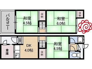 大阪府東大阪市稲田新町2【一戸建】の間取り