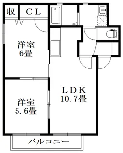 シャーメゾン沖洲2番館【1階】の間取り