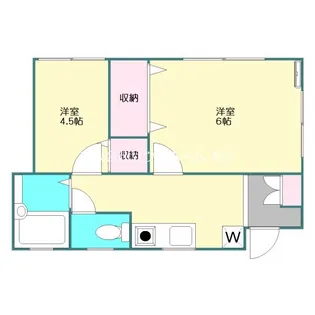 フラット八雲【1階】の間取り