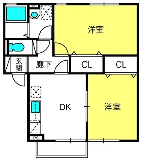 グリーンテラス長野B【2階】の間取り