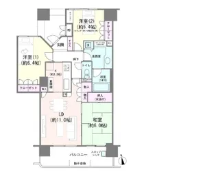 パークスクエア船橋【8階】の間取り