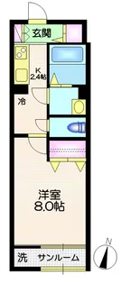 東京都世田谷区三軒茶屋2【アパート】の間取り