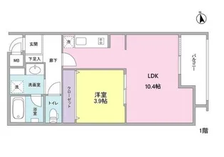 M’sレジデンス代沢【1階】の間取り