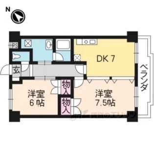カルテットKOBORID棟【5階】の間取り