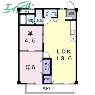 シティハイツ井上【2階】の間取り