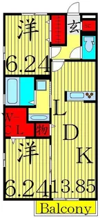 Sunny Flat Kamiya【1階】の間取り