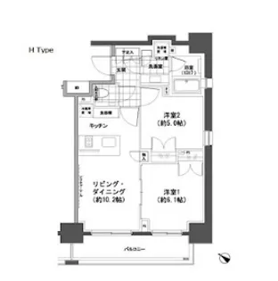 パークハビオ人形町【10階】の間取り