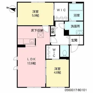 ビラ産島 弐番館【1階】の間取り