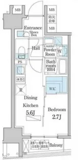 デュオフラッツ日本橋水天宮【10階】の間取り