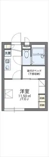 レオパレスリュビ【1階】の間取り