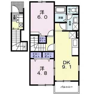 ヴィラ・ボナールI【2階】の間取り