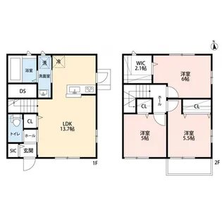 ブリューエン ハウゼ 那珂 II【1階】の間取り