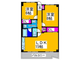 サンミドー中もず【7階】の間取り