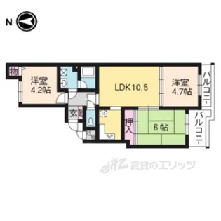 ライオンズマンション太秦【3階】の間取り