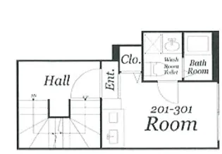 HERME YOYOGI OUEST エルメ代々木ウエスト【2階】の間取り