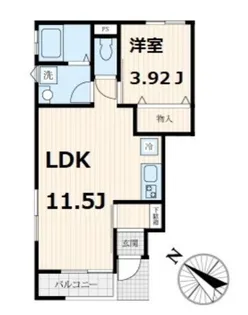 エーデルハイム【1階】の間取り