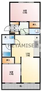 ヴィラ富士見の森【4階】の間取り