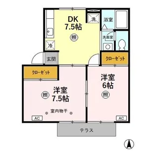ジュネスなかじま A【1階】の間取り
