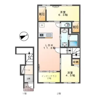 カーサ・はなみずき【2階】の間取り