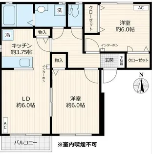 西東京市保谷駅アパート【2階】の間取り