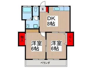 フラワ―ハイツ【1階】の間取り