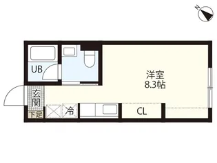 イリス祇園【2階】の間取り