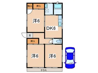 ハイツウイングB【1階】の間取り