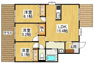 ラーナ竜王【1階】の間取り