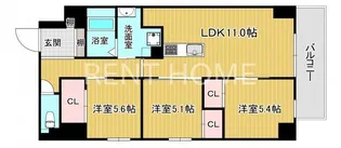 プレサンスNEO新深江リュミエル【4階】の間取り