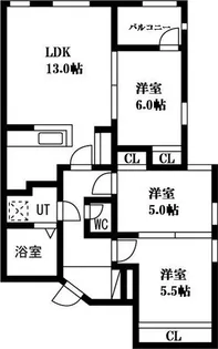 Tertiary (ターシャリー)【1階】の間取り