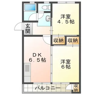 ビレッジハウス笹川34号棟【5階】の間取り