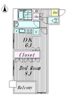 ユニーブル島津山【2階】の間取り