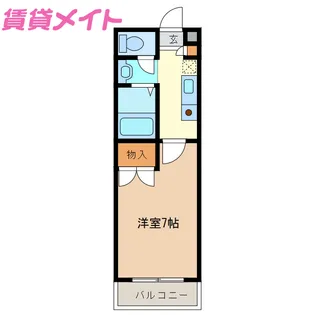 レインボーハイツ関【1階】の間取り