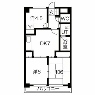 グローバル露橋【4階】の間取り