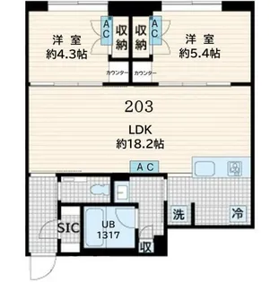 Fullea恵比寿 フレア恵比寿【2階】の間取り