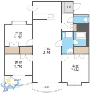 ラビリンス山の手【3階】の間取り