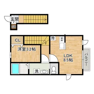 宮町4丁目AP B棟【2階】の間取り