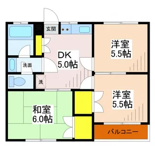 第二元木ハイツ【2階】の間取り