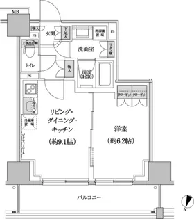 パークハビオ渋谷本町レジデンス【2階】の間取り
